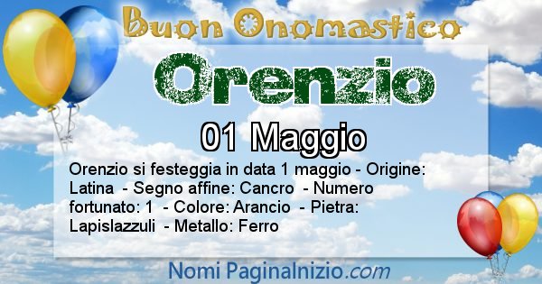 Orenzio - Onomastico del nome Orenzio