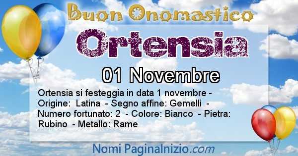 Ortensia - Onomastico del nome Ortensia