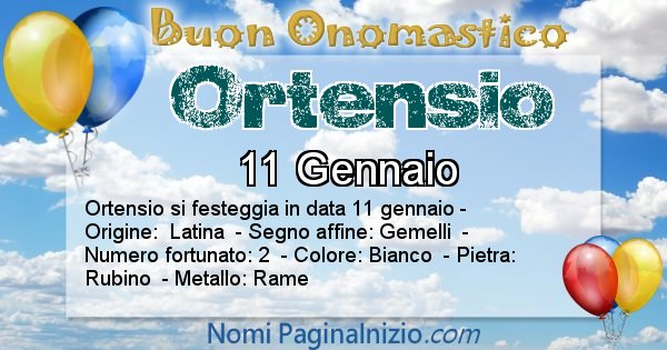 Ortensio - Onomastico del nome Ortensio