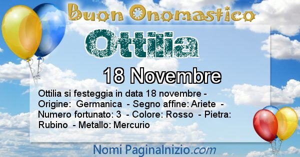 Ottilia - Onomastico del nome Ottilia