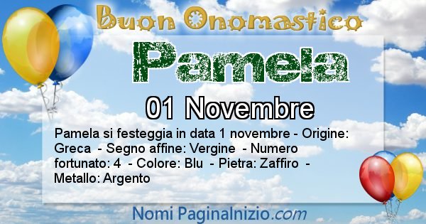 Pamela - Onomastico del nome Pamela