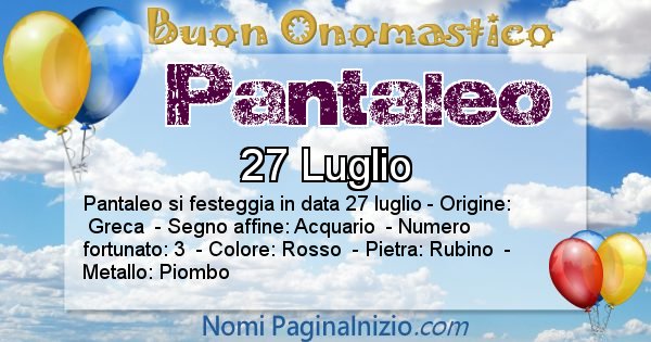 Pantaleo - Onomastico del nome Pantaleo