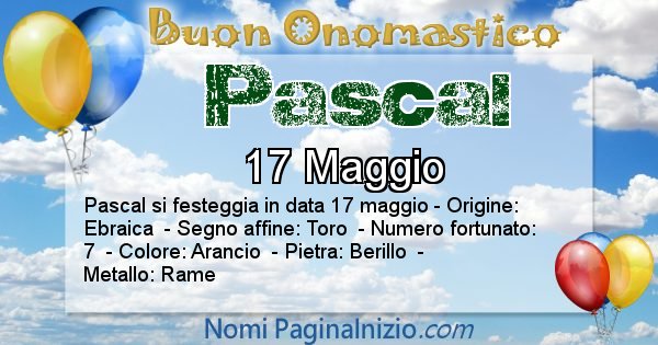 Pascal - Onomastico del nome Pascal