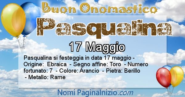 Pasqualina - Onomastico del nome Pasqualina