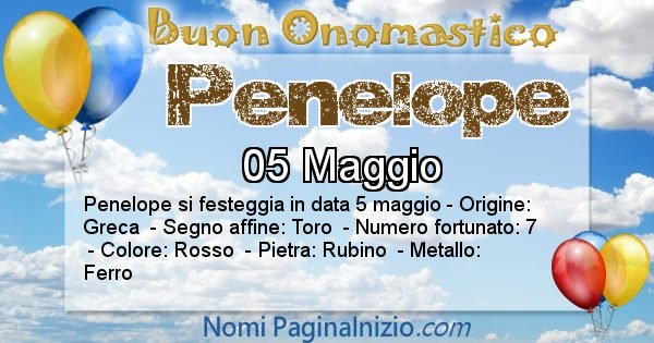 Penelope - Onomastico del nome Penelope