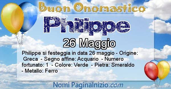 Philippe - Onomastico del nome Philippe