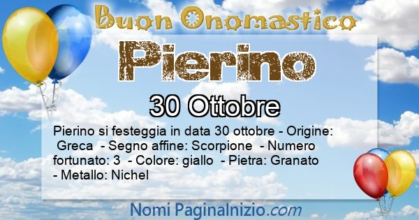 Pierino - Onomastico del nome Pierino