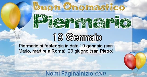 Piermario - Onomastico del nome Piermario