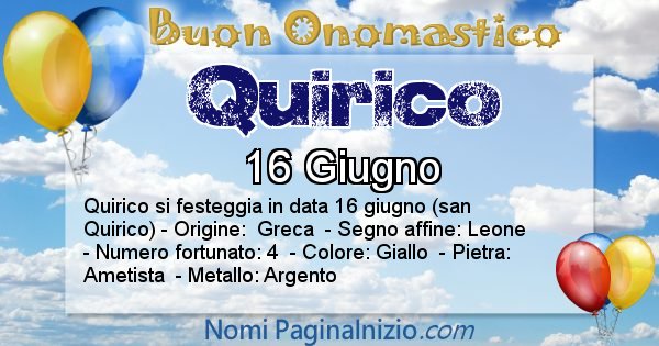 Quirico - Onomastico del nome Quirico