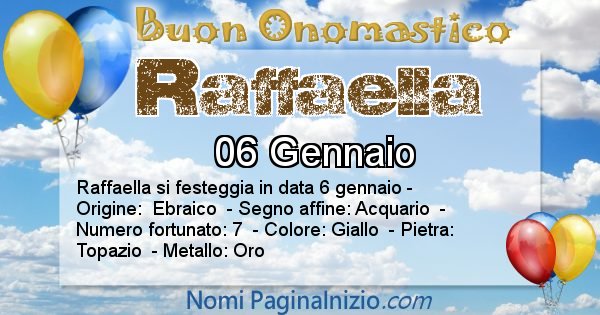 Raffaella - Onomastico del nome Raffaella