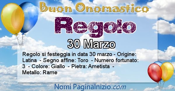 Regolo - Onomastico del nome Regolo