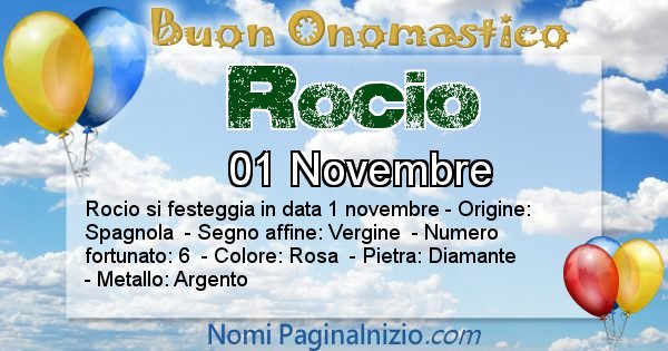 Rocio - Onomastico del nome Rocio