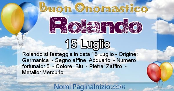 Rolando - Onomastico del nome Rolando