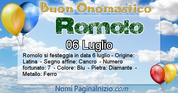 Romolo - Onomastico del nome Romolo