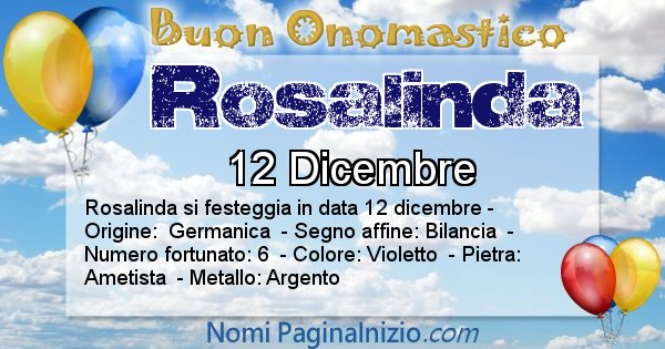 Rosalinda - Onomastico del nome Rosalinda