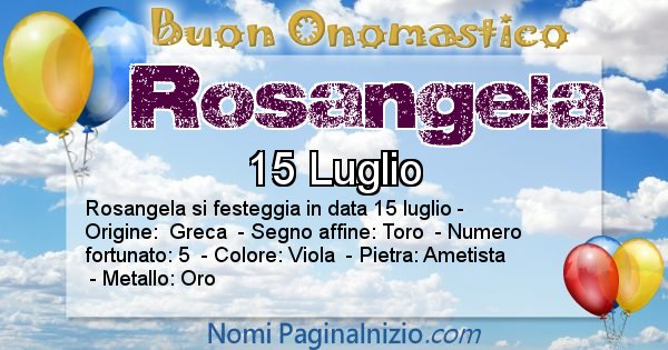 Rosangela - Onomastico del nome Rosangela