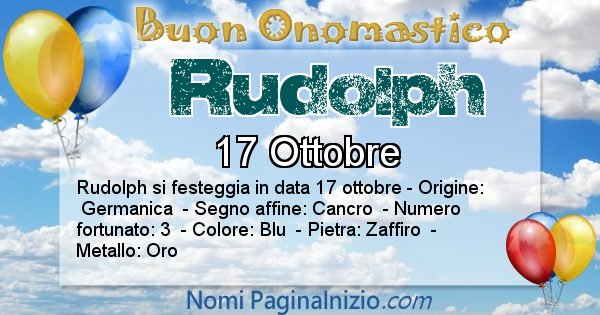 Rudolph - Onomastico del nome Rudolph