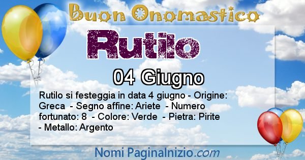 Rutilo - Onomastico del nome Rutilo