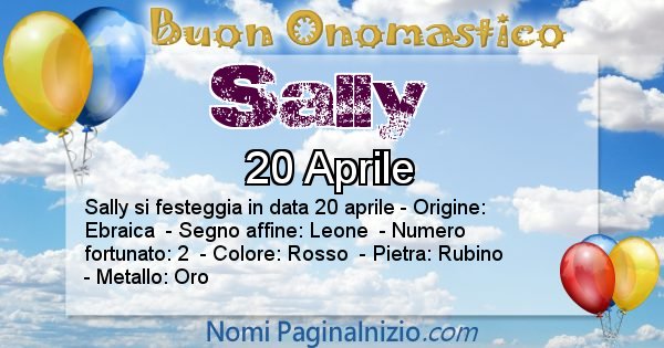 Sally - Onomastico del nome Sally