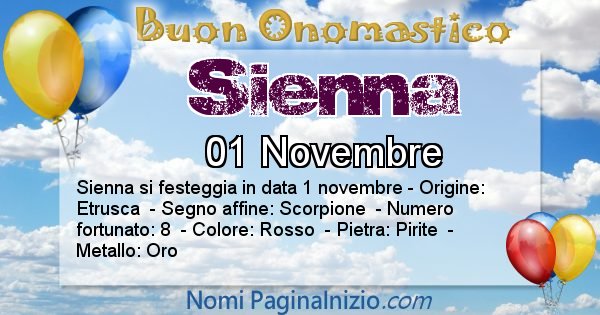 Sienna - Onomastico del nome Sienna