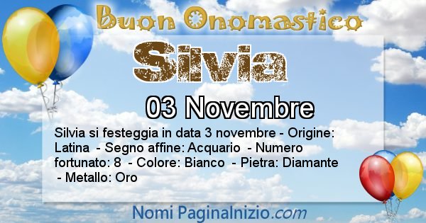 Silvia - Onomastico del nome Silvia