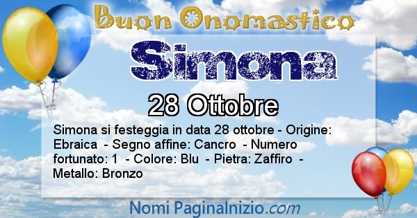 Simona - Onomastico del nome Simona