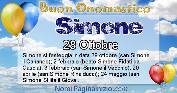 Simone - Onomastico del nome Simone