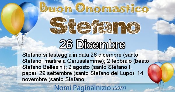 Stefano - Onomastico del nome Stefano