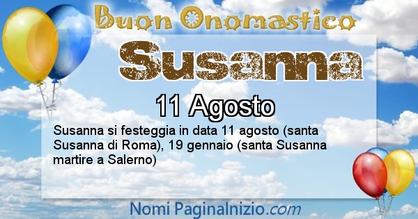 Susanna - Onomastico del nome Susanna