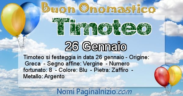 Timoteo - Onomastico del nome Timoteo