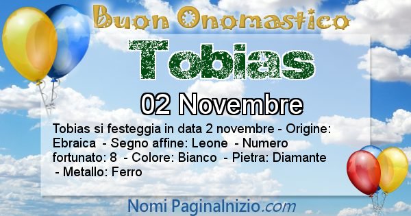 Tobias - Onomastico del nome Tobias