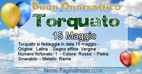 Torquato - Onomastico del nome Torquato