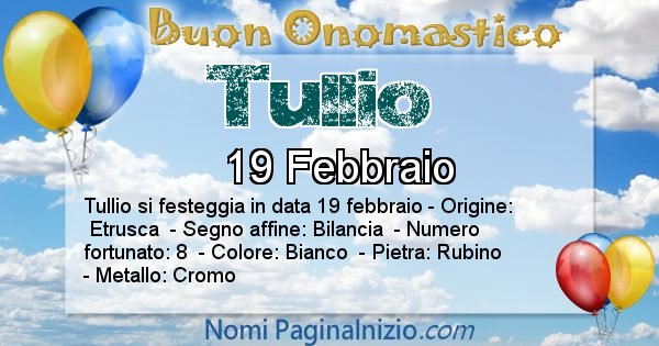 Tullio - Onomastico del nome Tullio