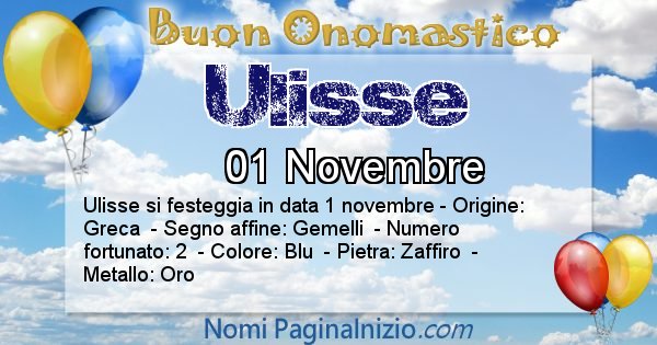 Ulisse - Onomastico del nome Ulisse