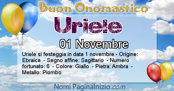 Uriele - Onomastico del nome Uriele