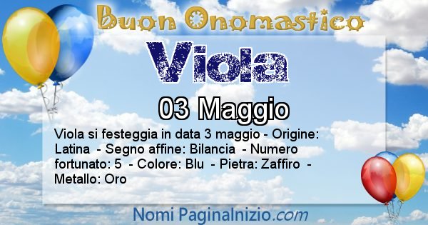 Viola - Onomastico del nome Viola