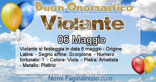 Violante - Onomastico del nome Violante