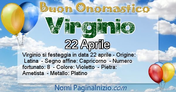 Virginio - Onomastico del nome Virginio