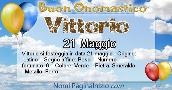 Vittorio - Onomastico del nome Vittorio