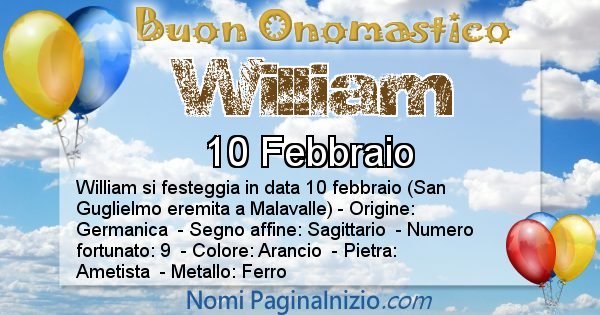 William - Onomastico del nome William