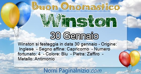 Winston - Onomastico del nome Winston