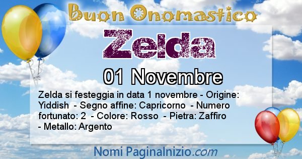 Zelda - Onomastico del nome Zelda