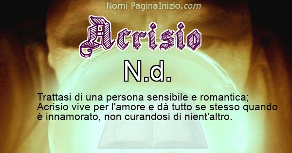 Acrisio - Significato reale del nome Acrisio