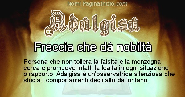 Adalgisa - Significato reale del nome Adalgisa