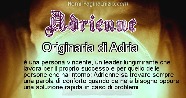 Adrienne - Significato reale del nome Adrienne