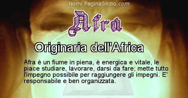 Afra - Significato reale del nome Afra