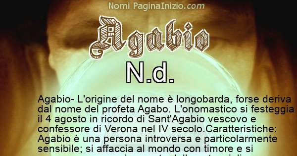 Agabio - Significato reale del nome Agabio