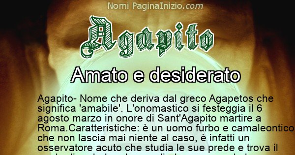 Agapito - Significato reale del nome Agapito