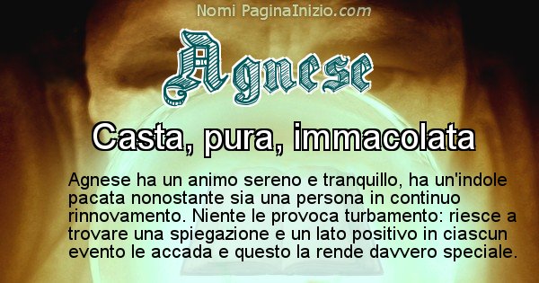 Agnese - Significato reale del nome Agnese