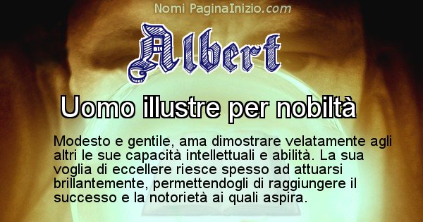 Albert - Significato reale del nome Albert